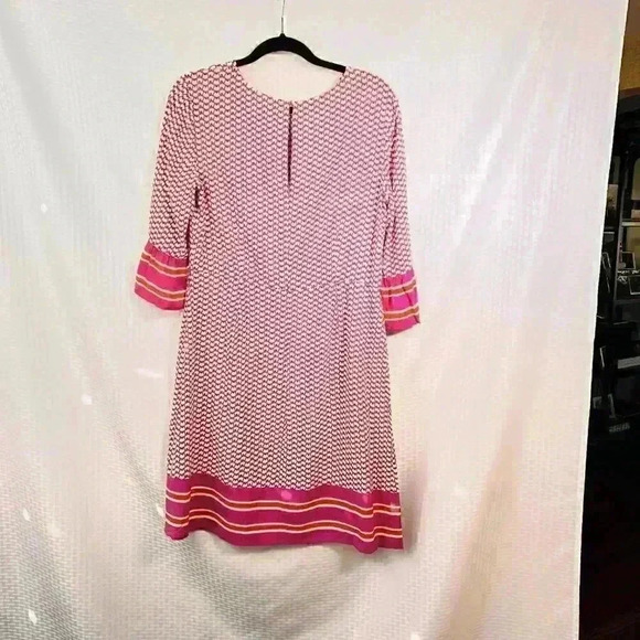 Boden Size 8 Pink and White Flutter Sleeve Dress - Picture 7 of 13